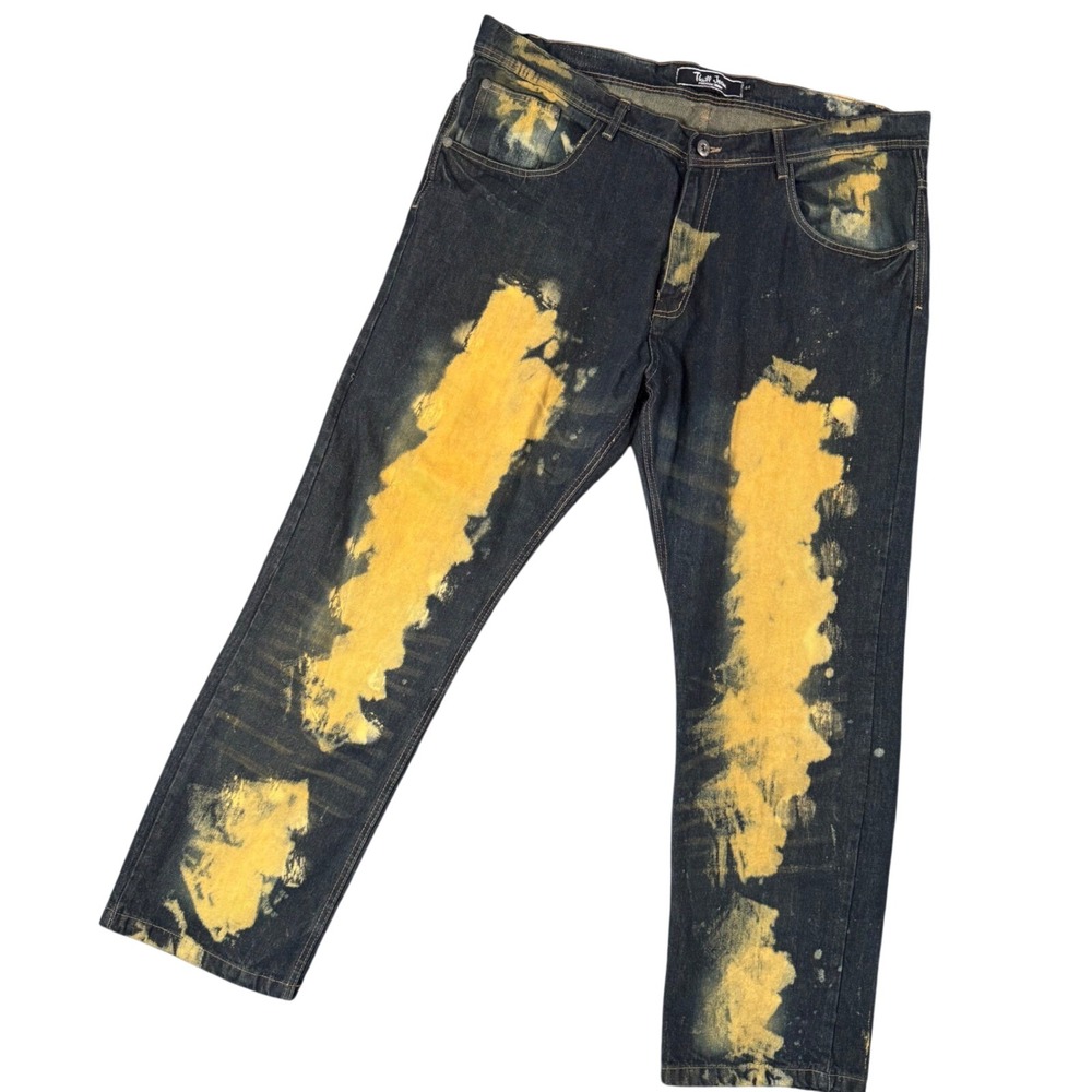 VTG Thrill Jeans Mens 44x32 Distressed Denim Baggy Skater Grunge Y2K Streetwear